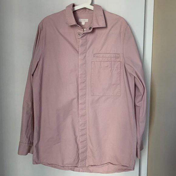 COS Mens Cotton Pink Shirt - Picture 2 of 8